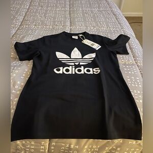 Adidas Trefoil Tee in Black with White Accent
